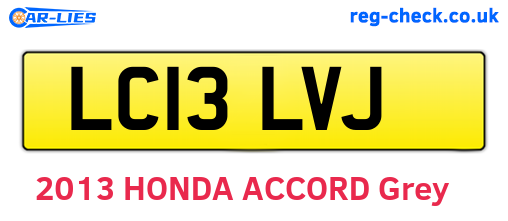 LC13LVJ are the vehicle registration plates.