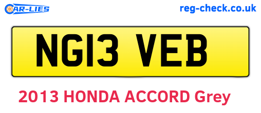 NG13VEB are the vehicle registration plates.