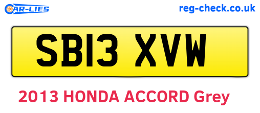 SB13XVW are the vehicle registration plates.