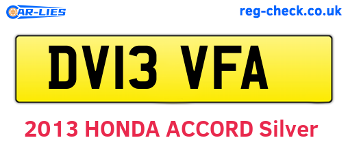 DV13VFA are the vehicle registration plates.