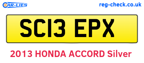 SC13EPX are the vehicle registration plates.