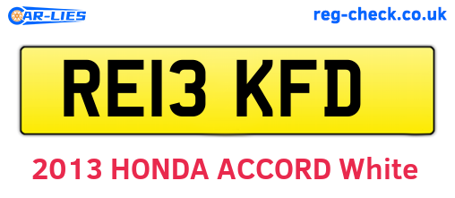 RE13KFD are the vehicle registration plates.