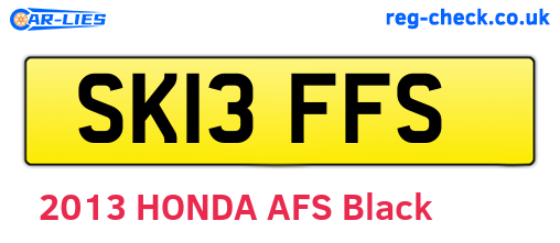 SK13FFS are the vehicle registration plates.
