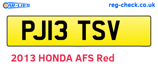 PJ13TSV are the vehicle registration plates.