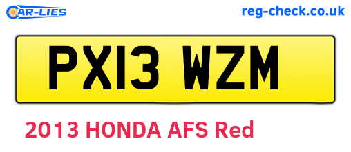 PX13WZM are the vehicle registration plates.