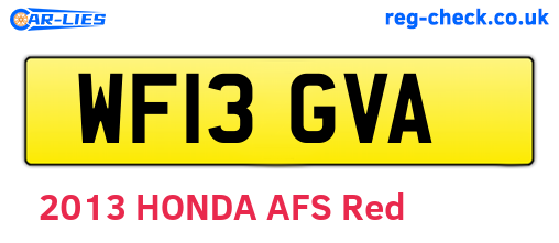 WF13GVA are the vehicle registration plates.
