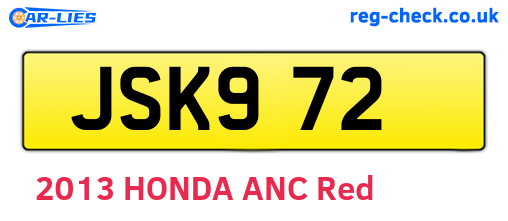 JSK972 are the vehicle registration plates.