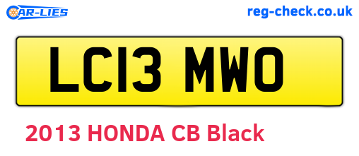 LC13MWO are the vehicle registration plates.