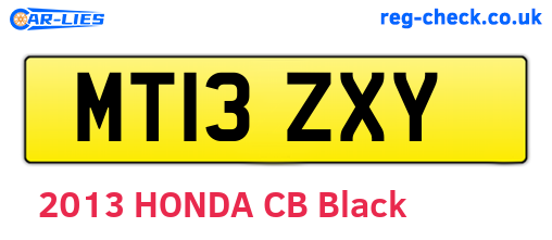 MT13ZXY are the vehicle registration plates.