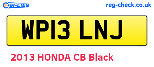 WP13LNJ are the vehicle registration plates.