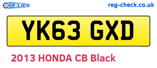 YK63GXD are the vehicle registration plates.