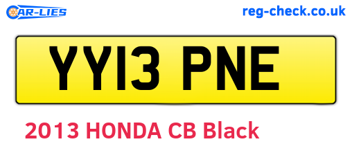 YY13PNE are the vehicle registration plates.