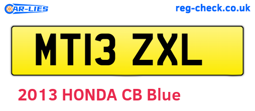 MT13ZXL are the vehicle registration plates.