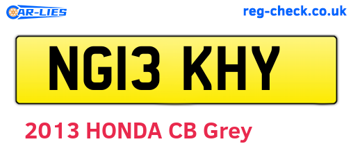 NG13KHY are the vehicle registration plates.