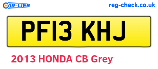 PF13KHJ are the vehicle registration plates.