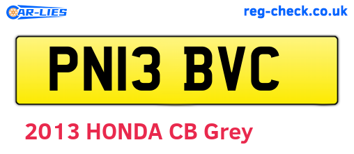 PN13BVC are the vehicle registration plates.