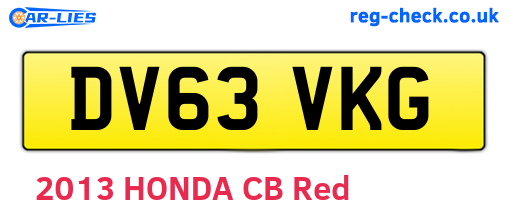 DV63VKG are the vehicle registration plates.
