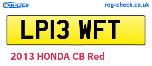 LP13WFT are the vehicle registration plates.