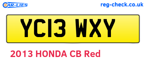 YC13WXY are the vehicle registration plates.