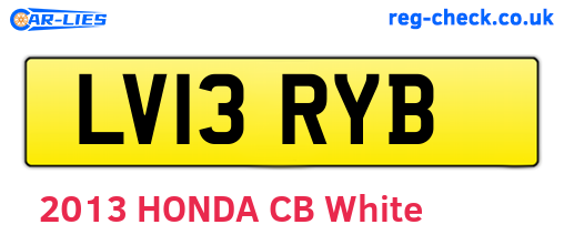 LV13RYB are the vehicle registration plates.