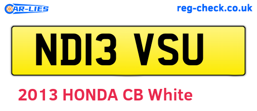 ND13VSU are the vehicle registration plates.