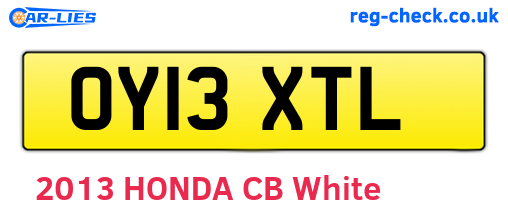 OY13XTL are the vehicle registration plates.