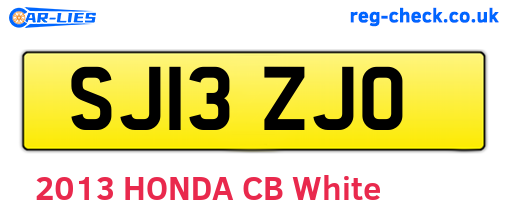 SJ13ZJO are the vehicle registration plates.