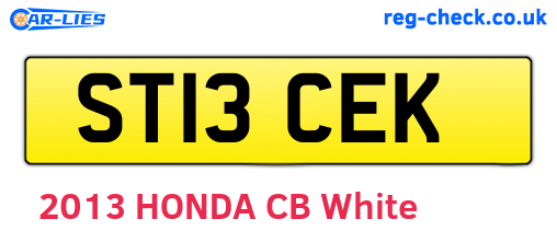 ST13CEK are the vehicle registration plates.