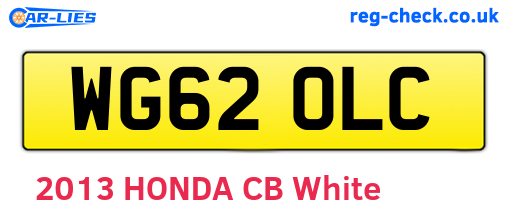 WG62OLC are the vehicle registration plates.
