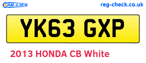 YK63GXP are the vehicle registration plates.