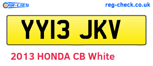 YY13JKV are the vehicle registration plates.
