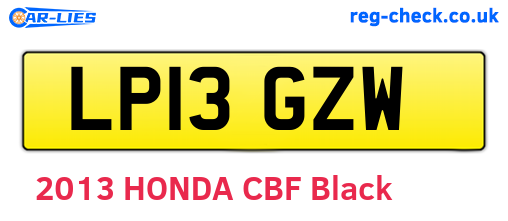 LP13GZW are the vehicle registration plates.