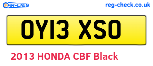 OY13XSO are the vehicle registration plates.