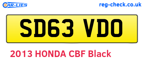 SD63VDO are the vehicle registration plates.