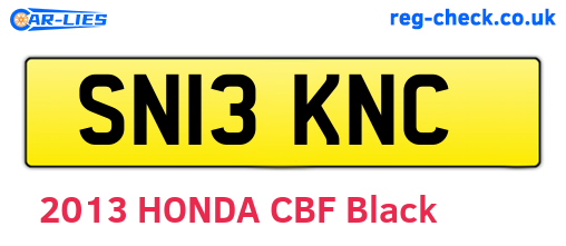 SN13KNC are the vehicle registration plates.