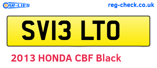 SV13LTO are the vehicle registration plates.