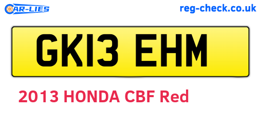 GK13EHM are the vehicle registration plates.