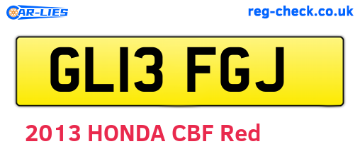 GL13FGJ are the vehicle registration plates.