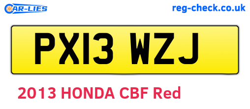 PX13WZJ are the vehicle registration plates.