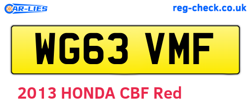 WG63VMF are the vehicle registration plates.