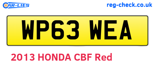 WP63WEA are the vehicle registration plates.