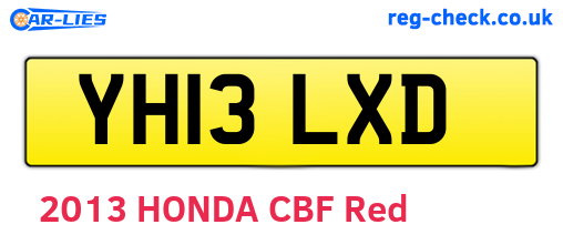YH13LXD are the vehicle registration plates.