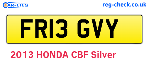 FR13GVY are the vehicle registration plates.