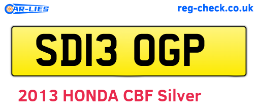 SD13OGP are the vehicle registration plates.