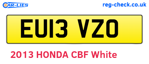 EU13VZO are the vehicle registration plates.