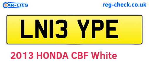 LN13YPE are the vehicle registration plates.