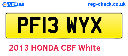 PF13WYX are the vehicle registration plates.