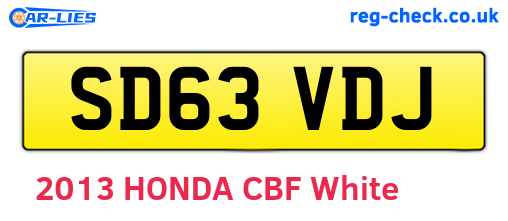 SD63VDJ are the vehicle registration plates.