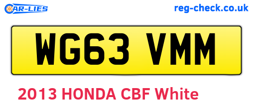 WG63VMM are the vehicle registration plates.
