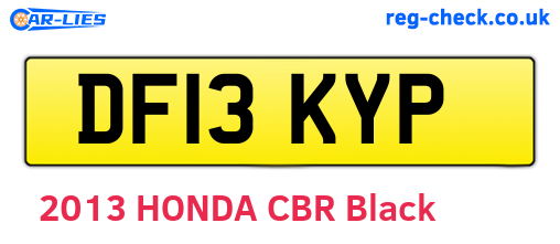 DF13KYP are the vehicle registration plates.